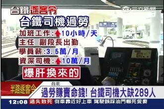 抗議超時加班！台鐵駕駛擬降速抗議