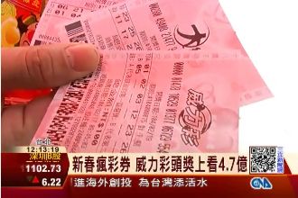 新春彩券加碼　威力彩頭獎4.7億！
