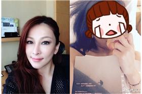 ▲温嵐濃妝與素顏的對比，網友認為差很大。（圖／翻攝自温嵐微博）