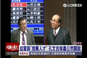 趁質詢「推薦」人才　孔文吉挨批關說