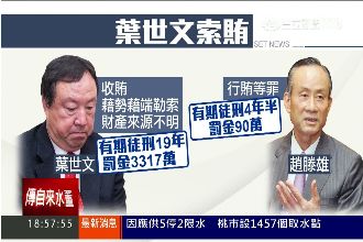 合宜住宅弊案　趙藤雄判刑4年6個月