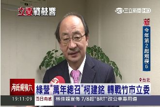 綠營萬年總召柯建銘　轉戰竹市立委