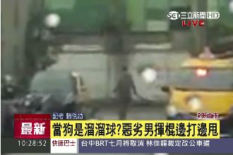 當狗是溜溜球？惡劣男揮棍邊打邊甩