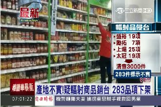 疑日輻射商品銷台　283項名單在此
