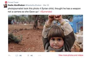 敘利亞女童，取自推特