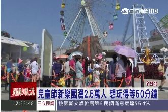 兒童節樂園湧人潮　想玩得等50分鐘