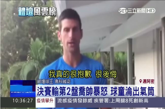 輸球遷怒球童　喬科維奇道歉：很後悔