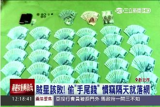 毛毛的！誤偷手尾錢　慣竊隔天就落網