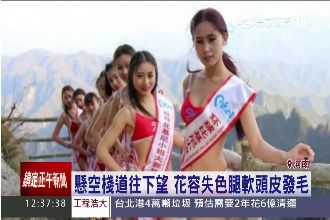 比基尼配高跟鞋　環球小姐高空秀美腿