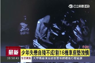 少年失戀自殘不成　割16機車椅墊