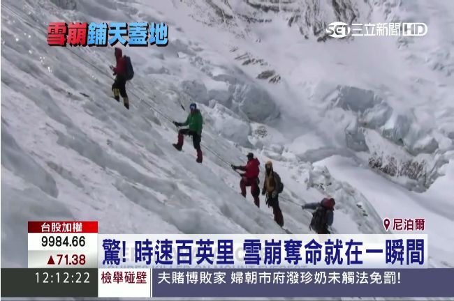 餘震雪崩恐怖瞬間　超過百人困山頂