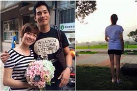 周幼婷的背影（右）看不出已懷孕8個月，讓老公藍正龍也驚呼這樣像媽媽嗎？（圖／翻攝自藍正龍臉書／合成圖）