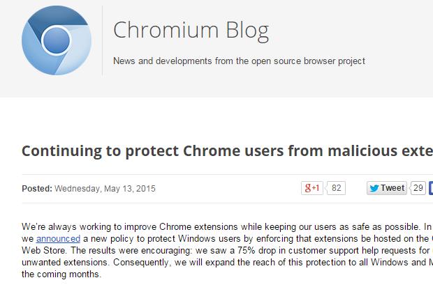 Chrome第三方擴充功能將被封印