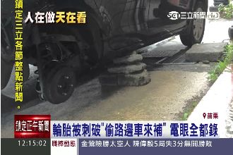 扯！輪胎被刺破　竟改偷路邊車來補