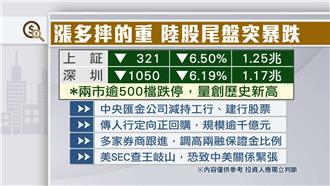 漲多摔的重　陸股尾盤突暴跌