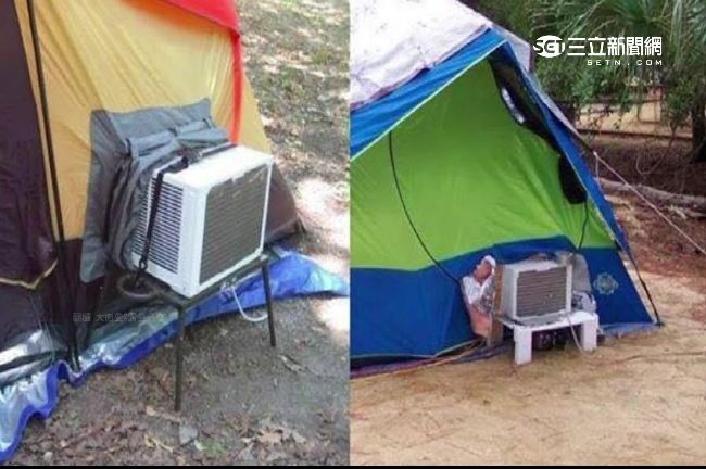 天熱還是想露營　帳棚裝冷氣有夠任性