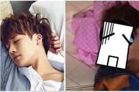 男孩,床照,金聖圭,南韓團體,睡相▲圖／翻攝自twitter