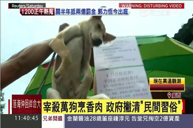 武警疑護航「狗肉節」　肉販阻擋拍攝