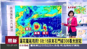 蓮花擺尾甩雨！屏東破308毫米居冠