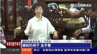 洪秀柱朝天宮坐「總統椅」高呼坐乎著