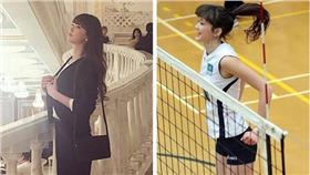 排球,莎賓娜,正妹,9頭身,哈薩克總統▲合成圖／翻攝自altynbekova_11 IG