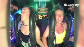 正妹玩彈射飛椅　翻白眼昏倒影片爆紅