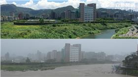 景美,蘇迪勒,颱風,景美河,颱風前後對比圖-（圖／翻攝自民眾李文祺，獲原作者同意授權，請勿隨意轉載）