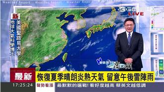 恢復晴朗炎熱天氣　留意午後雷陣雨