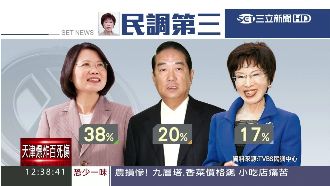 又墊底！洪秀柱民調17%輸蔡也輸宋