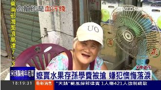 搶阿嬤水果攤辛苦錢　嫌犯懊悔落淚