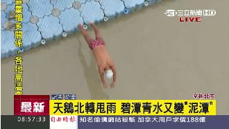 天鵝颱風北轉挾雨　碧潭變泥潭恐暴漲