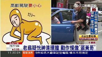 翁疑恍神連環撞　動作慢像「蛋黃哥」