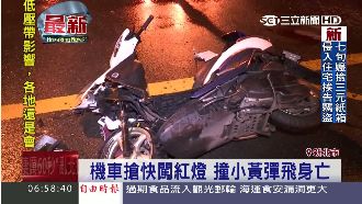 機車搶快闖紅燈　撞上小黃彈飛身亡