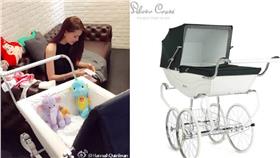 昆凌、嬰兒車／微博、淘寶網