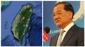 連戰與台灣（合成圖／美聯社.達志、GOOGLE地圖）