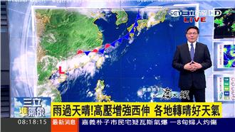 鋒面北移！各地將轉晴　山區仍有陣雨