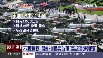 中國93閱兵　首現「高超音滑翔彈」