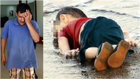 敘利亞,男童,難民,逃難-圖／左翻攝自路透社；右翻攝自Europe says OXI臉書