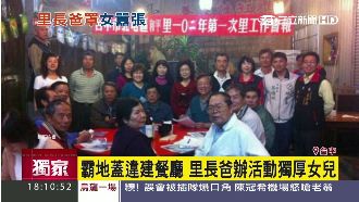 霸地違建餐廳　里長爸辦活動獨厚女兒