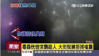 吸毒男子攻擊員警民眾　路邊脫褲嚇人