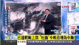 杜鵑增為中颱　恐影響下周二上班日