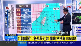 強颱杜鵑將觸陸　最大風速超過17級