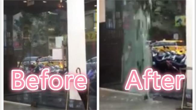 杜鵑發威直擊  1秒刮爆玻璃門
