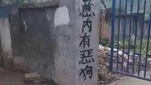 內有惡狗！結果出現了一隻「小可愛」