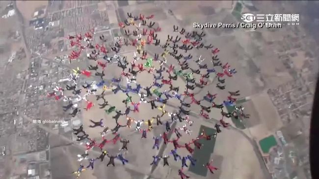 壯觀！202人空中相連　破跳傘紀錄