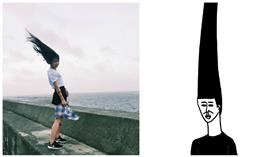 颱風被吹掰掰啾啾髮型（圖／翻攝自掰掰啾啾臉書、mobile01）