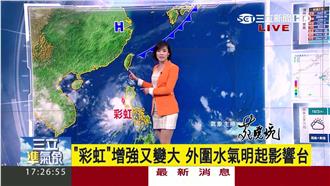 「彩虹」增強又變大！水氣明起影響台
