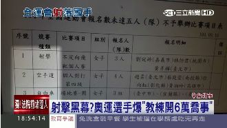 射擊黑幕？奧運選手爆教練開6萬喬事