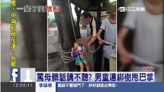 對媽媽罵髒話的下場…男童綁樹再掌摑