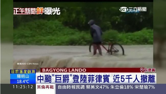 巨爵轉中颱　登陸菲律賓5千人撤離